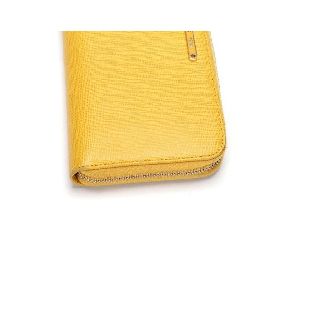 Pre Loved Fendi Yellow Leather Long Wallet in AB Condition - Picture 9 of 10